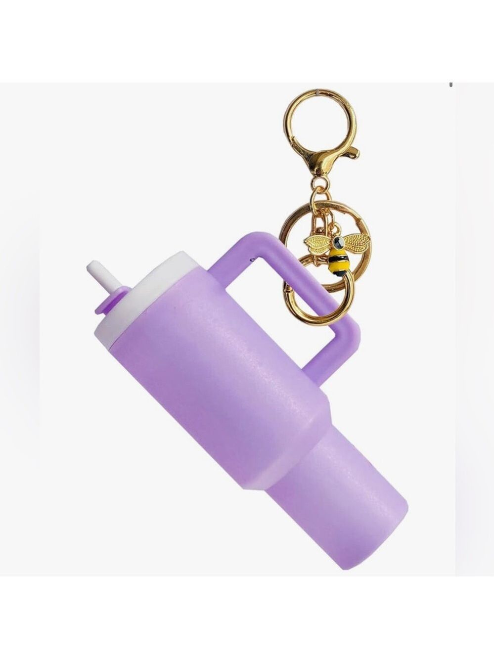 Purple Tumbler with Bee Keychain